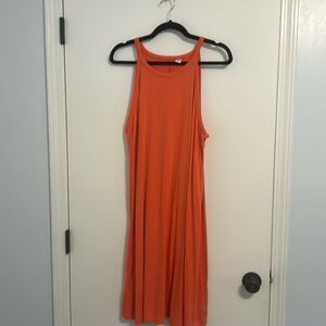 Light orange high neck dress